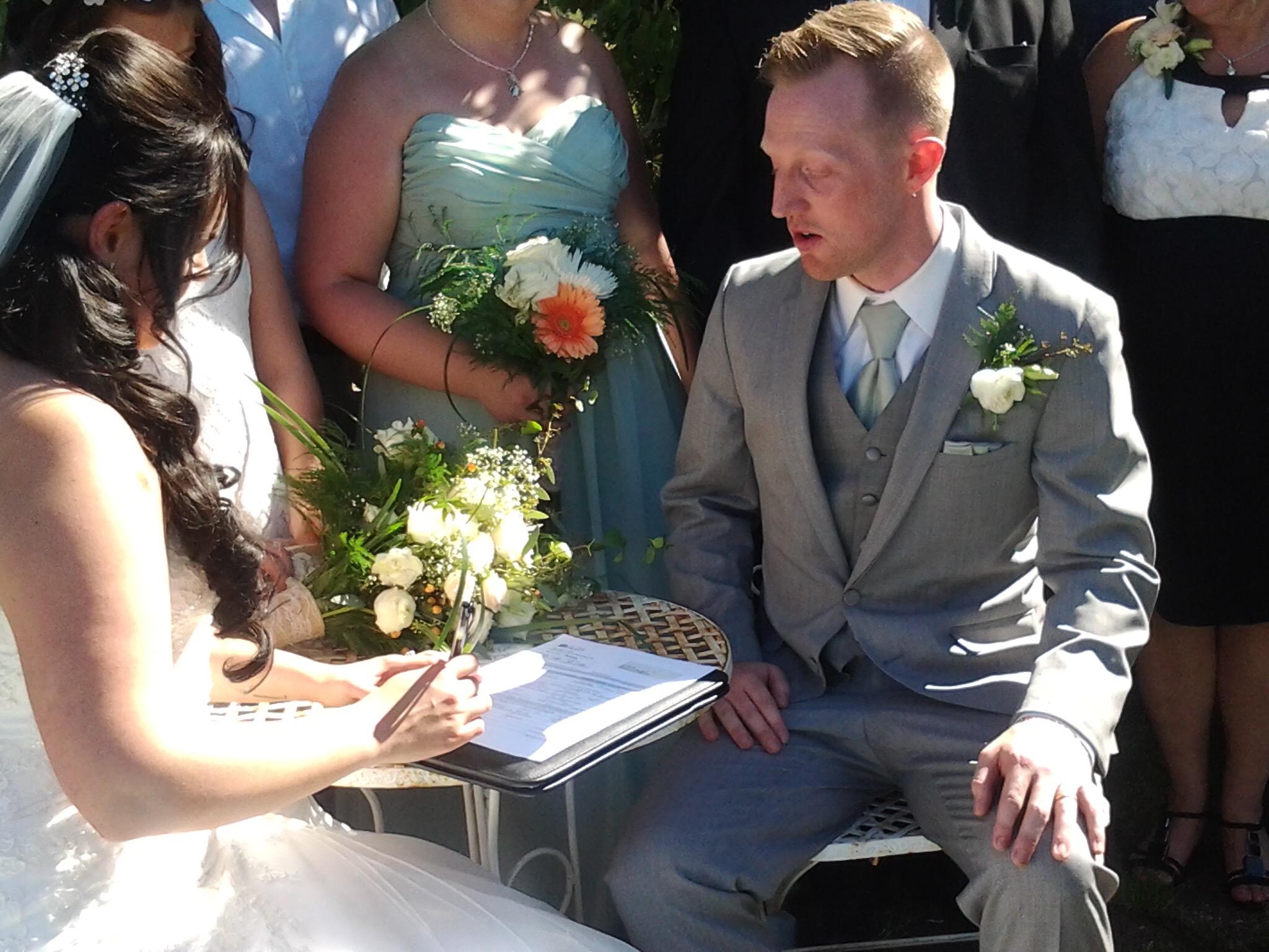 Stelsey wedding signing